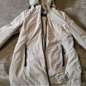 DKNY Faux Fur Hooded Puffer Coat